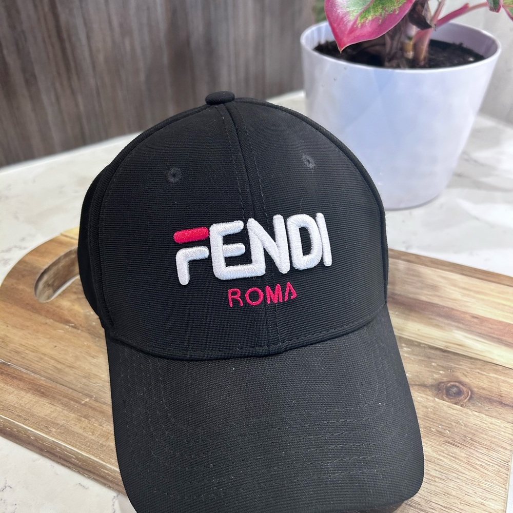 Fendi Black Cap with Silver Buckle